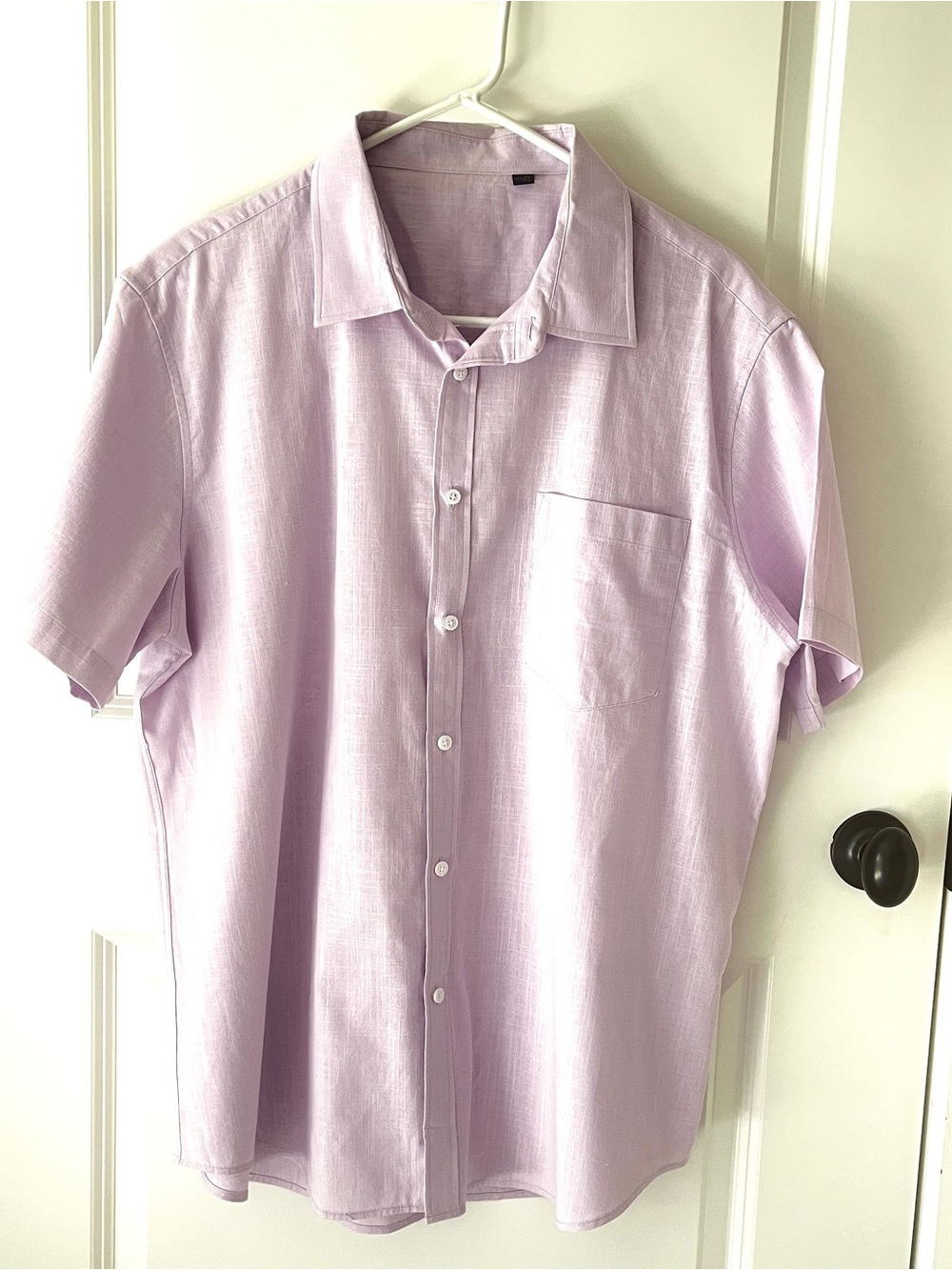 Design in Italy Men's Lilac Linen Shirt Sleeve Shirt XL